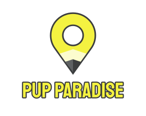 Pencil Location Place Pin logo design