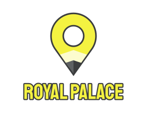 Pencil Location Place Pin logo design