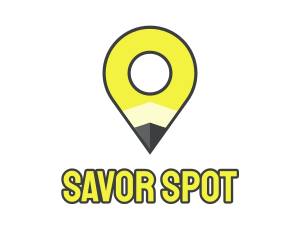 Pencil Location Place Pin logo design