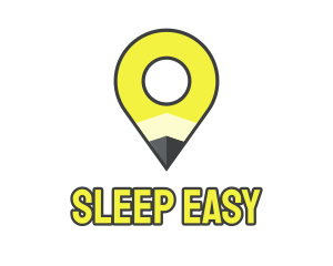 Pencil Location Place Pin logo design