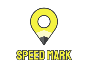 Pencil Location Place Pin logo design