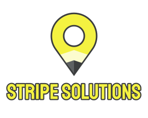 Pencil Location Place Pin logo design