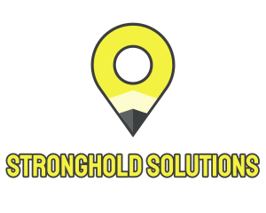 Pencil Location Place Pin logo design