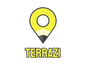 Pencil Location Place Pin logo design