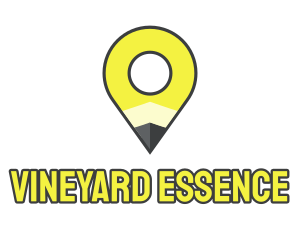 Pencil Location Place Pin logo design