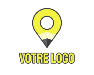 Pencil Location Place Pin logo design