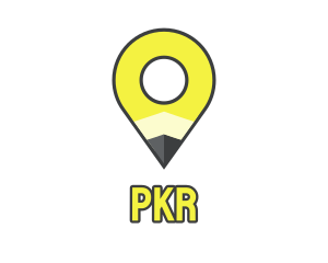 Pencil Location Place Pin logo design