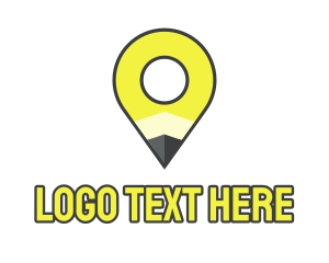 Doodle - Pencil Location Place Pin logo design