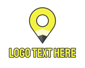 Symbol - Pencil Location Place Pin logo design