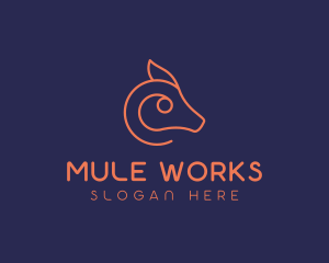 Mule - Wild Animal Snout logo design