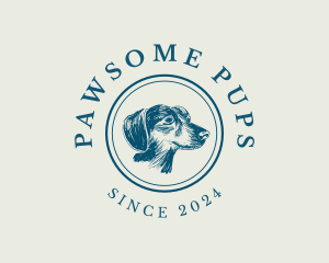 Pet Dog Dachshund logo design