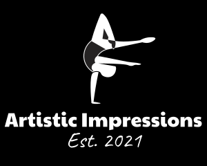 Exhibition - Female Gymnast Performer logo design