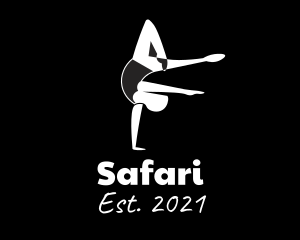 White - Female Gymnast Performer logo design