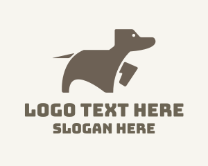 Furries - Brown Minimalist Dog logo design