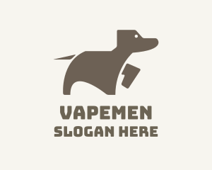 Brown Minimalist Dog Logo