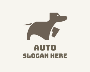 Brown Minimalist Dog Logo