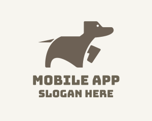 Brown Minimalist Dog Logo