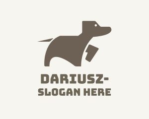 Brown Minimalist Dog logo design