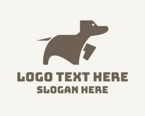 Brown - Brown Minimalist Dog logo design