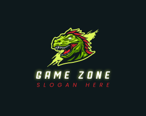 T-rex Dinosaur Gaming logo design