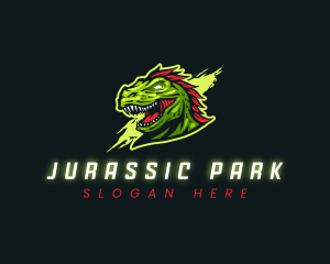 T-rex Dinosaur Gaming logo design