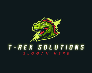 T-rex Dinosaur Gaming logo design