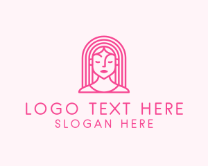 Salon - Beautiful Teenager Girl logo design