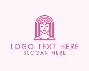 Pink - Beautiful Teenager Girl logo design