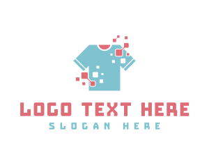 Laundromat - Pixel Shirt Clothing logo design