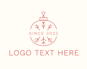 Holiday - Red Frost Christmas Ball logo design