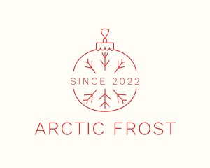 Red Frost Christmas Ball logo design