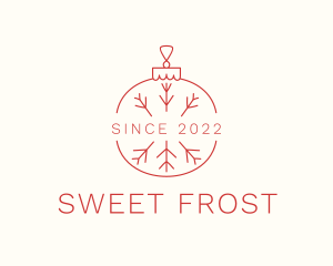 Red Frost Christmas Ball logo design