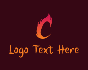 Rotisserie - Hot Fire Letter C logo design