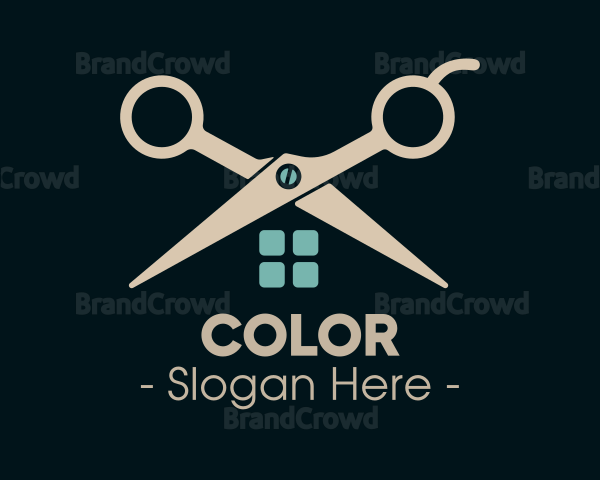 House Scissor Barber Logo