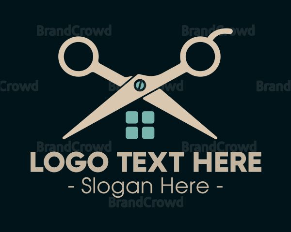 House Scissor Barber Logo