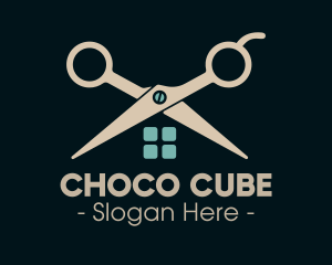 Barber - House Scissor Barber logo design