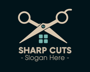 Cut - House Scissor Barber logo design