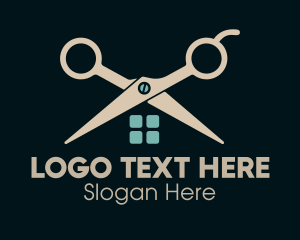 House Scissor Barber Logo