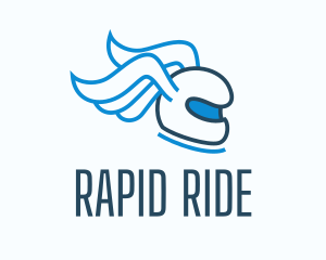 Winged Rider Helmet logo design