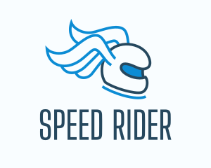 Winged Rider Helmet logo design