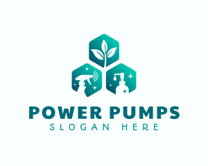 Eco Spray Pump Sanitation logo design