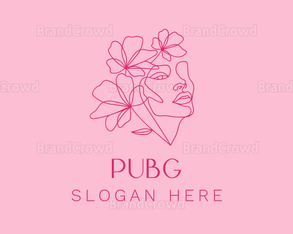 Pink Feminine Floral Woman Logo