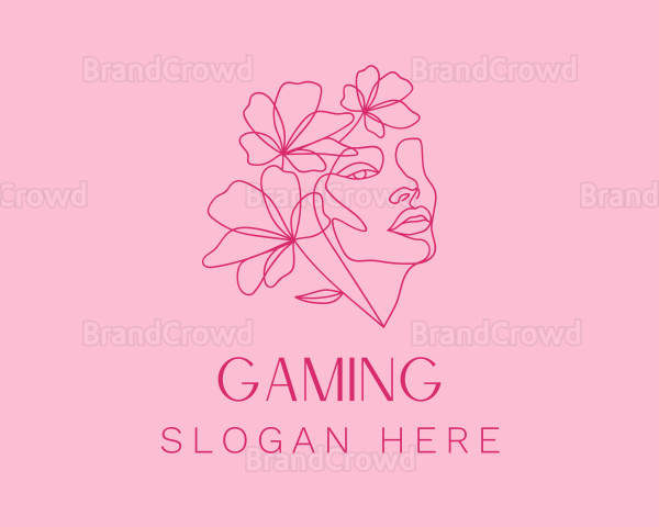 Pink Feminine Floral Woman Logo