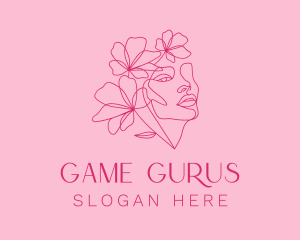 Pink Feminine Floral Woman Logo