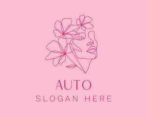 Pink Feminine Floral Woman Logo