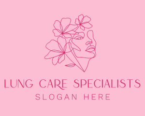 Pink Feminine Floral Woman logo design