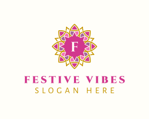 Festive Mandala Flower logo design