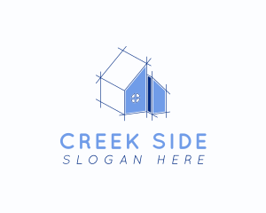 House Blueprint Construction logo design