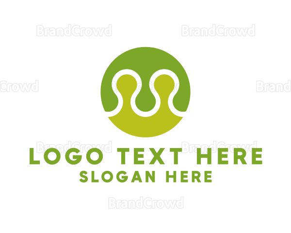 Green Creative Circle Puzzle Logo