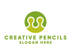 Green Creative Circle Puzzle logo design